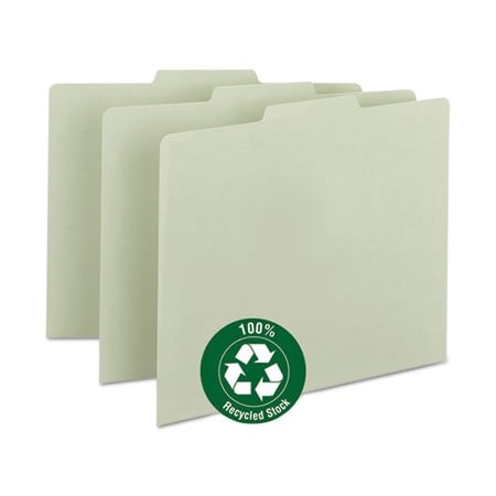 Smead, RECYCLED BLANK TOP TAB FILE GUIDES, 1/3-CUT TOP TAB, BLANK, 8.5 X 11, GREEN, 100PK